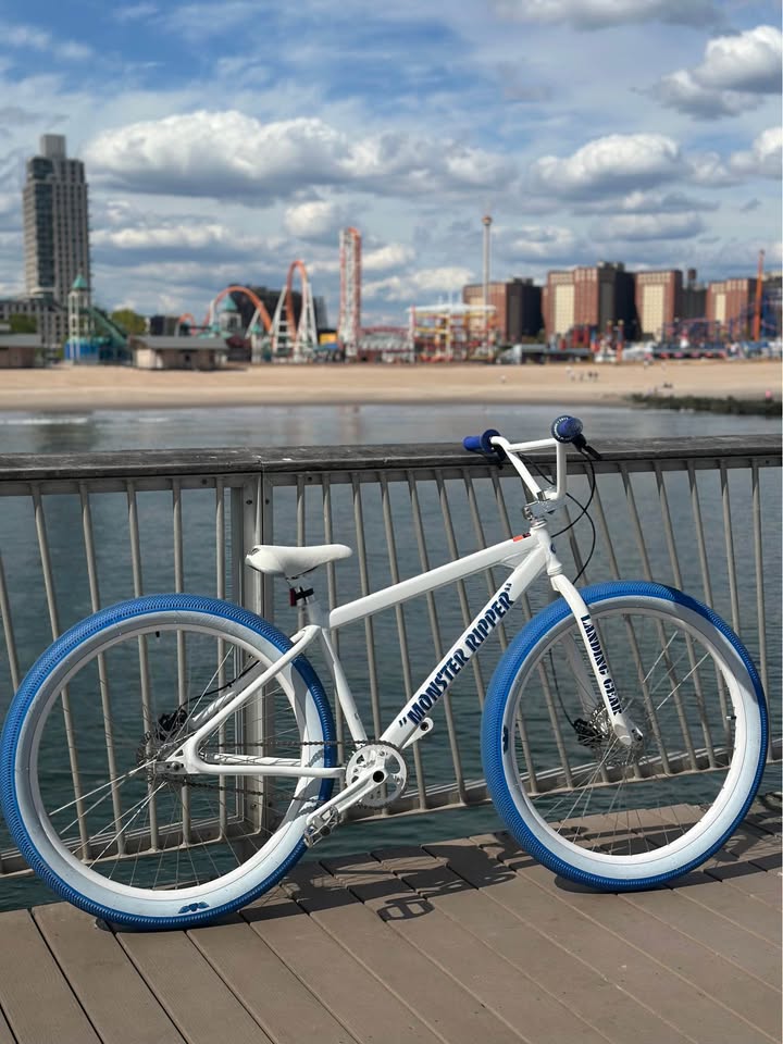 Custom white Monster Ripper 29-inch BMX